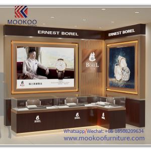 دیده بان فروشگاه دکوراسیون شیشه ای و کیفیت خوب MDF ساعت نمایش ویترین