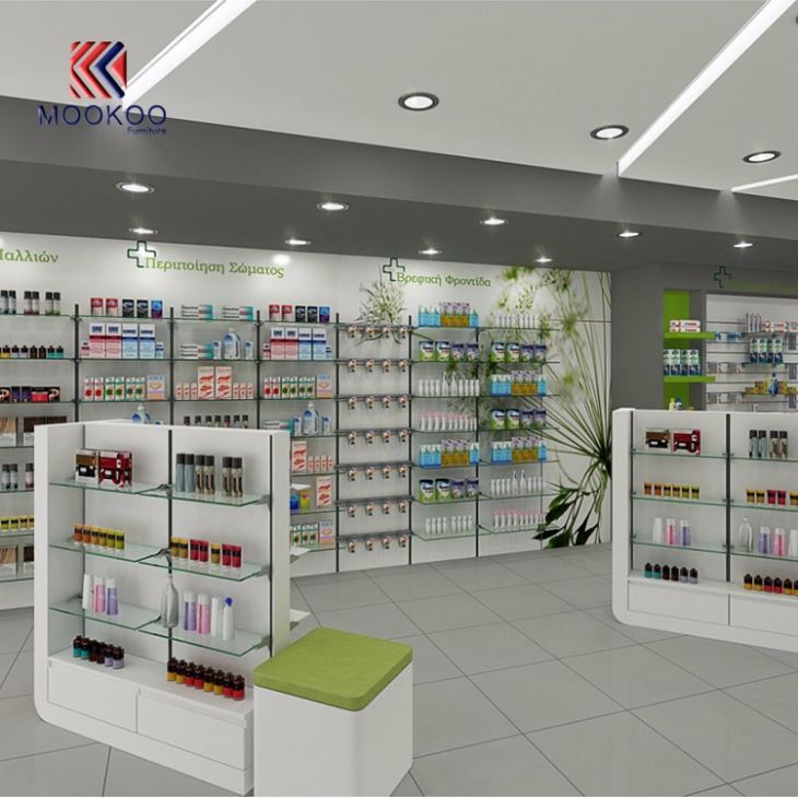 Best Price Tempered Glass Farmacia Shop Storage Racks