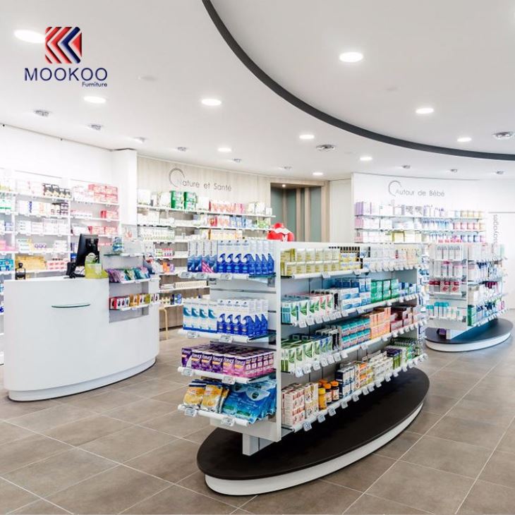 European Stylish Style Pharmacy Flagship Shop Display Shelves