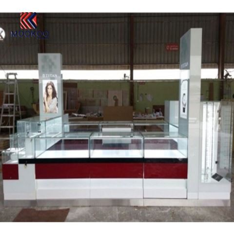 کیوسک جواهرات شیشه ای چوبی