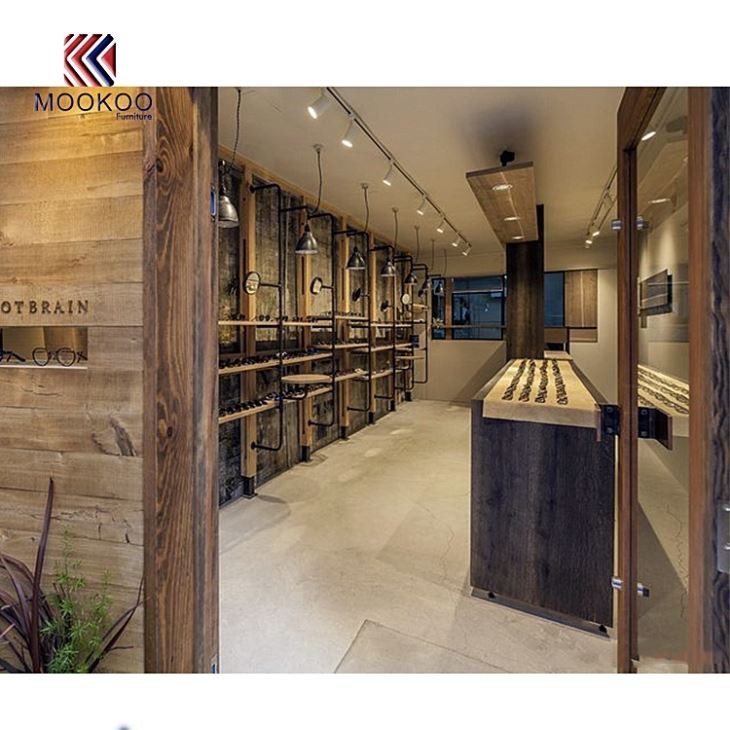 Vintage Style Eyewear Wall Shelf Showcase Metal And Wooden Display Design